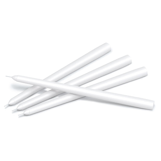 Swiece stozkowe CANDWAX biale matowe 10"