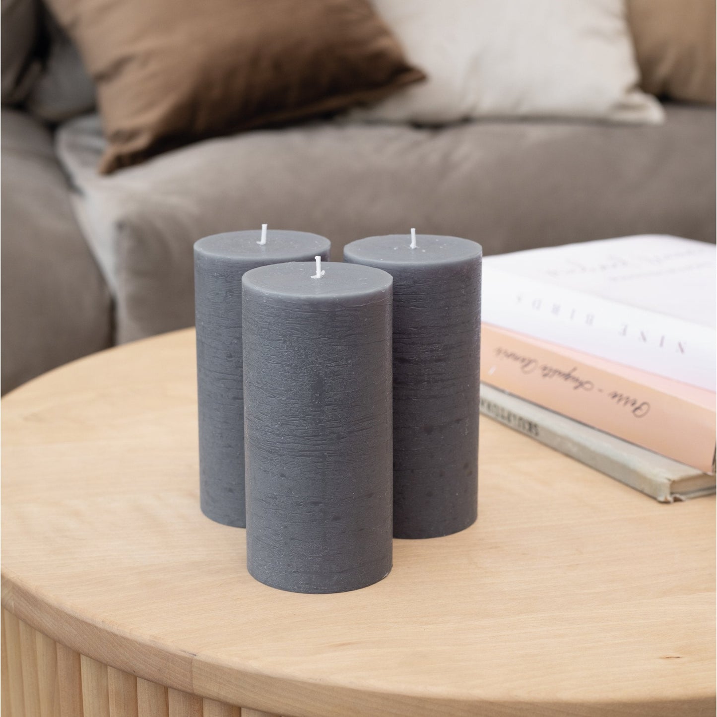 Swiece filarowe CANDWAX w kolorze ciemnoszarym 6" - zestaw 3 szt.