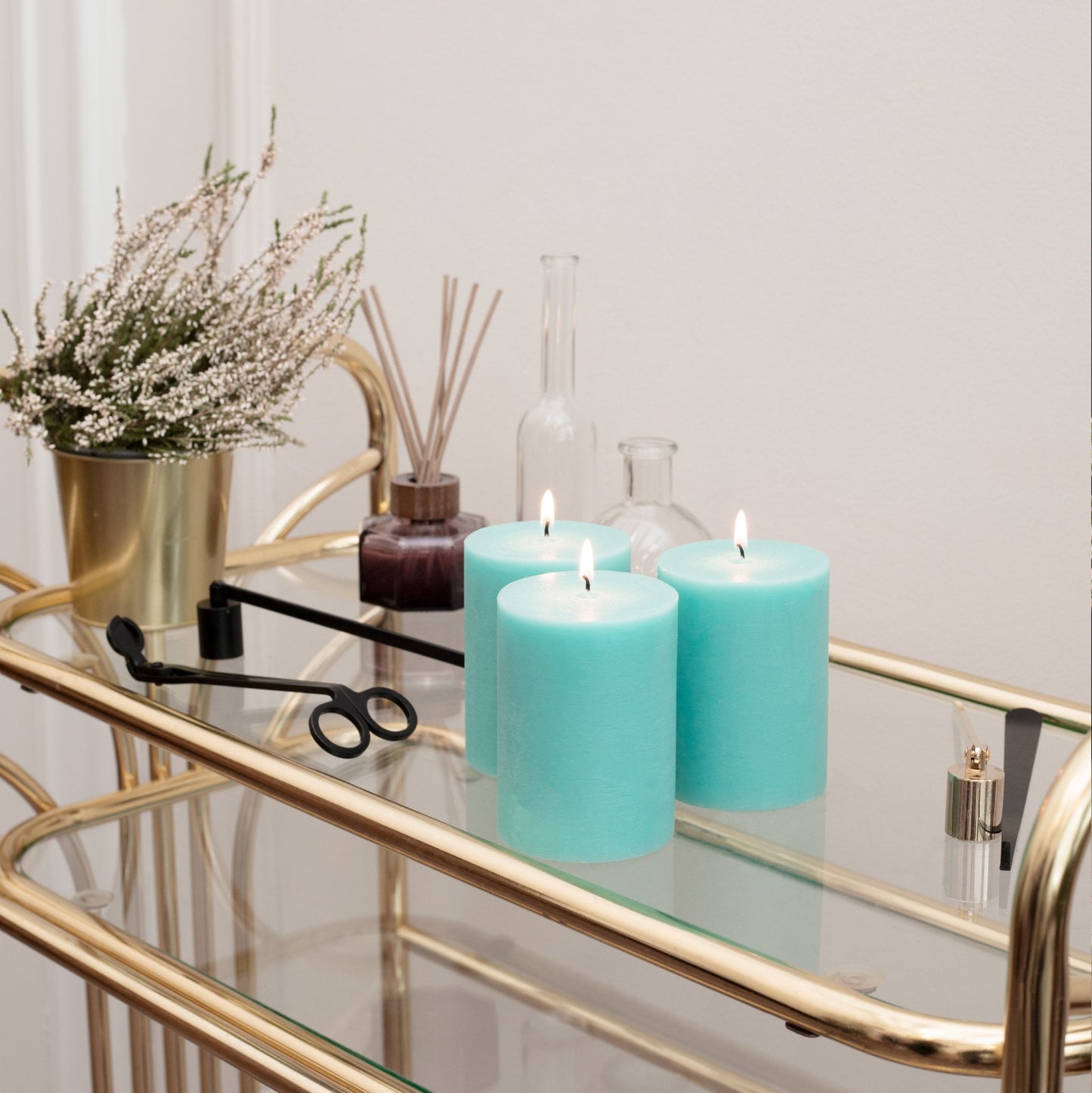 Swiece filarowe CANDWAX Turquoise 4" - zestaw 3 szt.