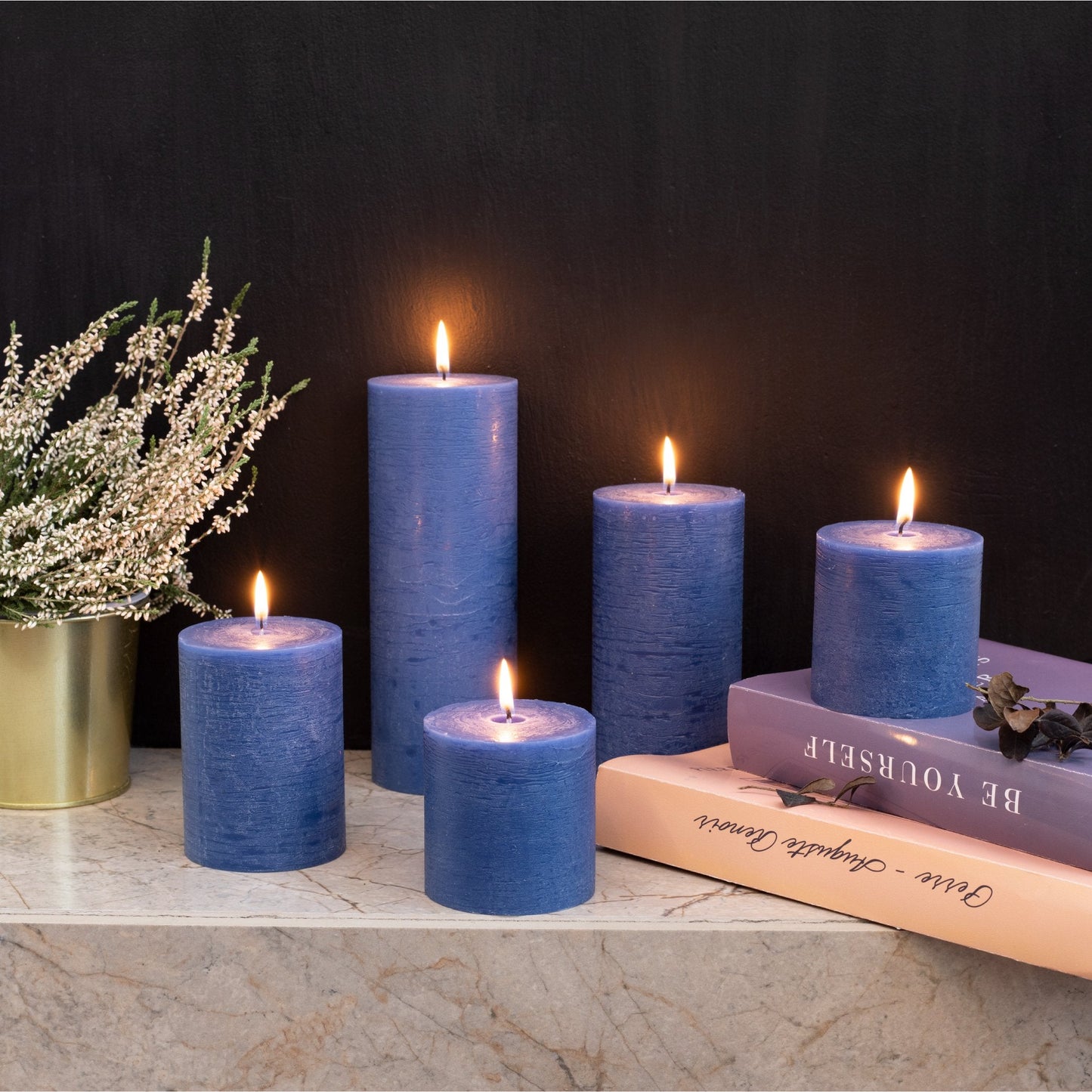 Swiece filarowe CANDWAX w kolorze ciemnoniebieskim 4" - zestaw 3 szt.