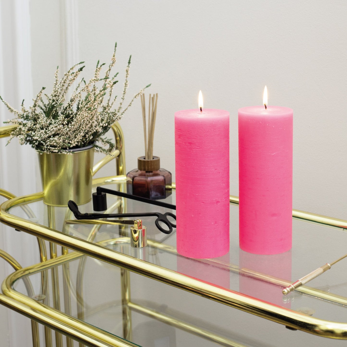 Swiece filarowe CANDWAX rozowe 8" - zestaw 2 szt.