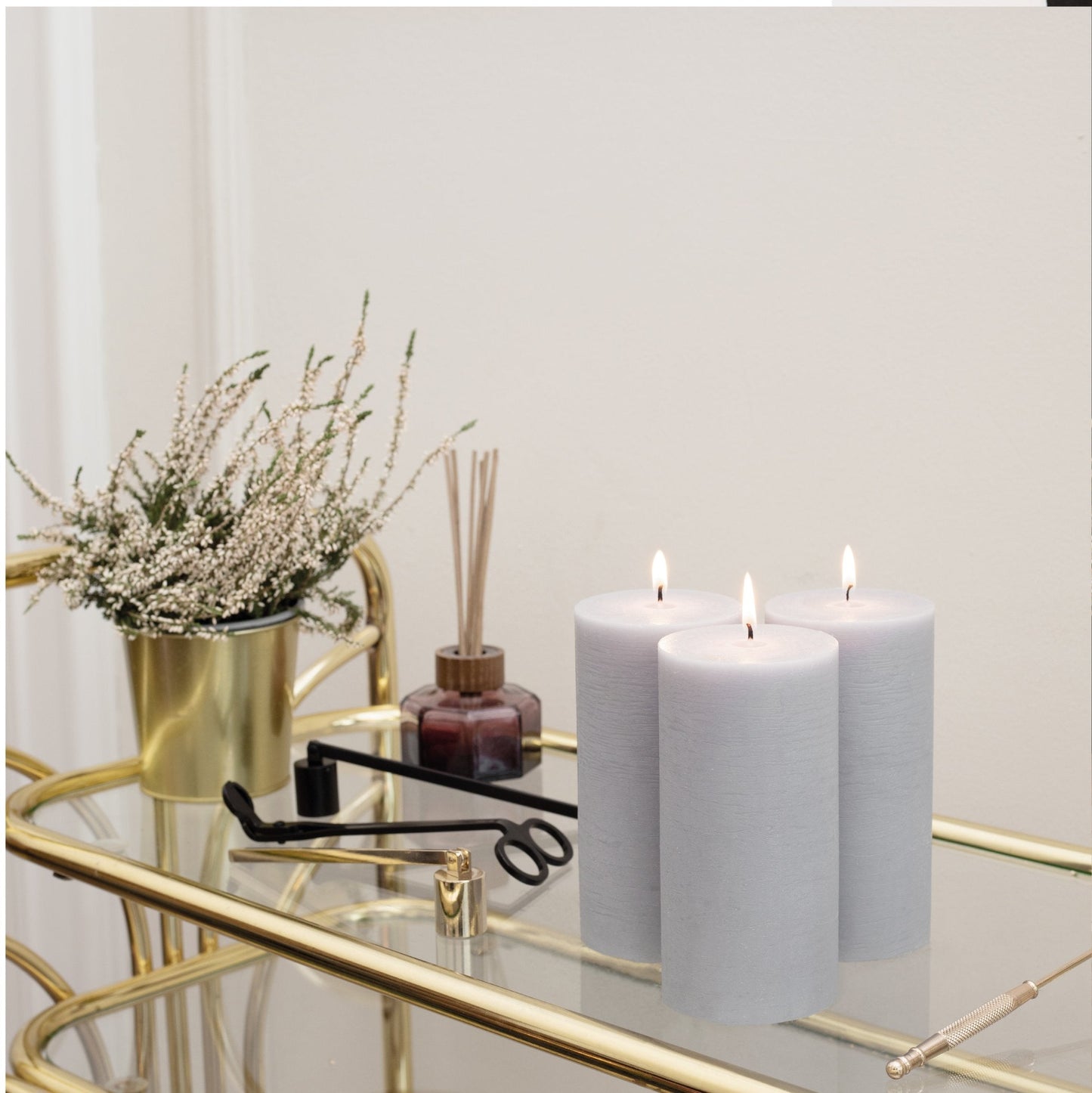 Swiece filarowe CANDWAX jasnoszare 6" - zestaw 3 szt.