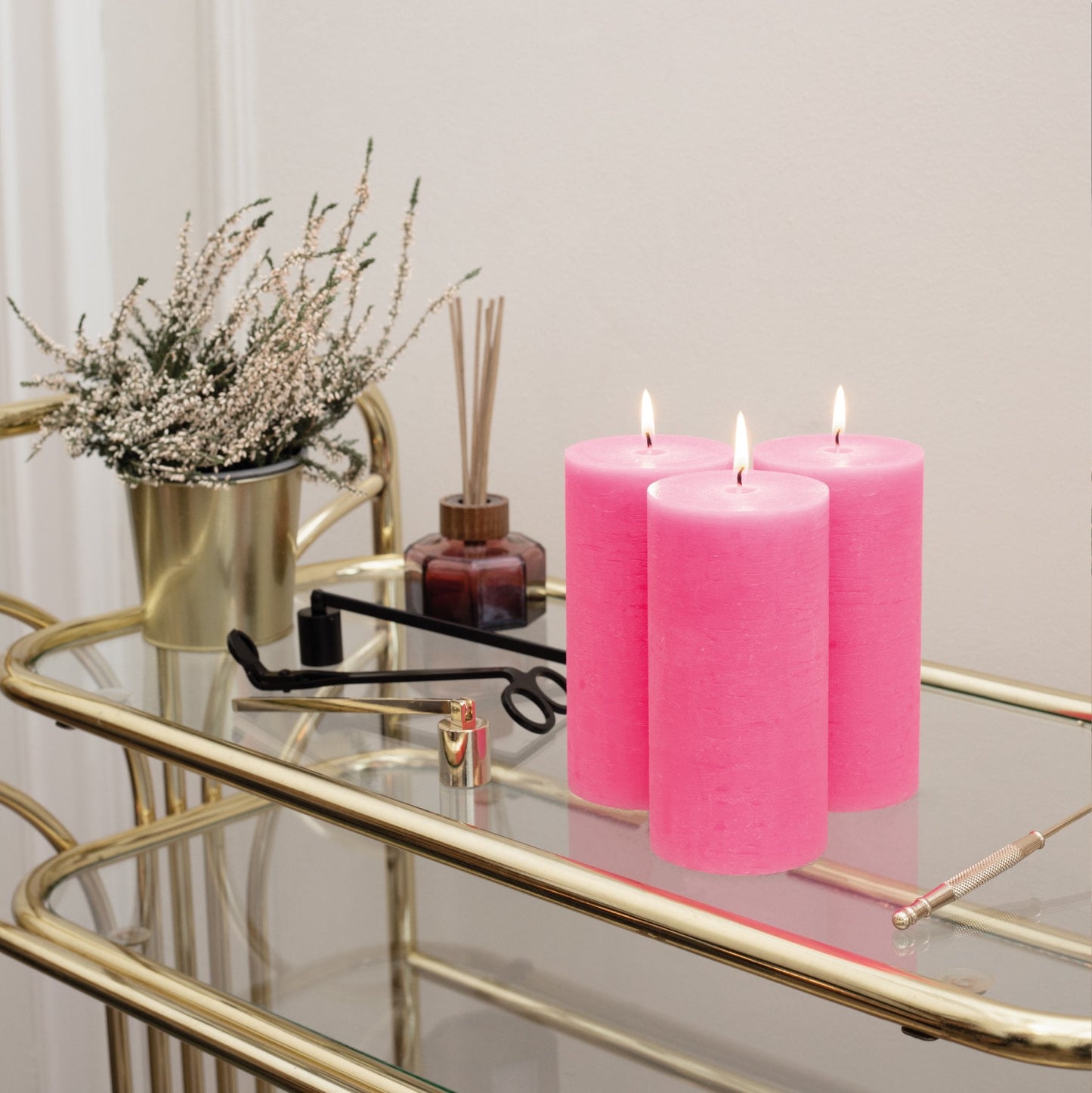 Swiece filarowe CANDWAX rozowe 6" - zestaw 3 szt.