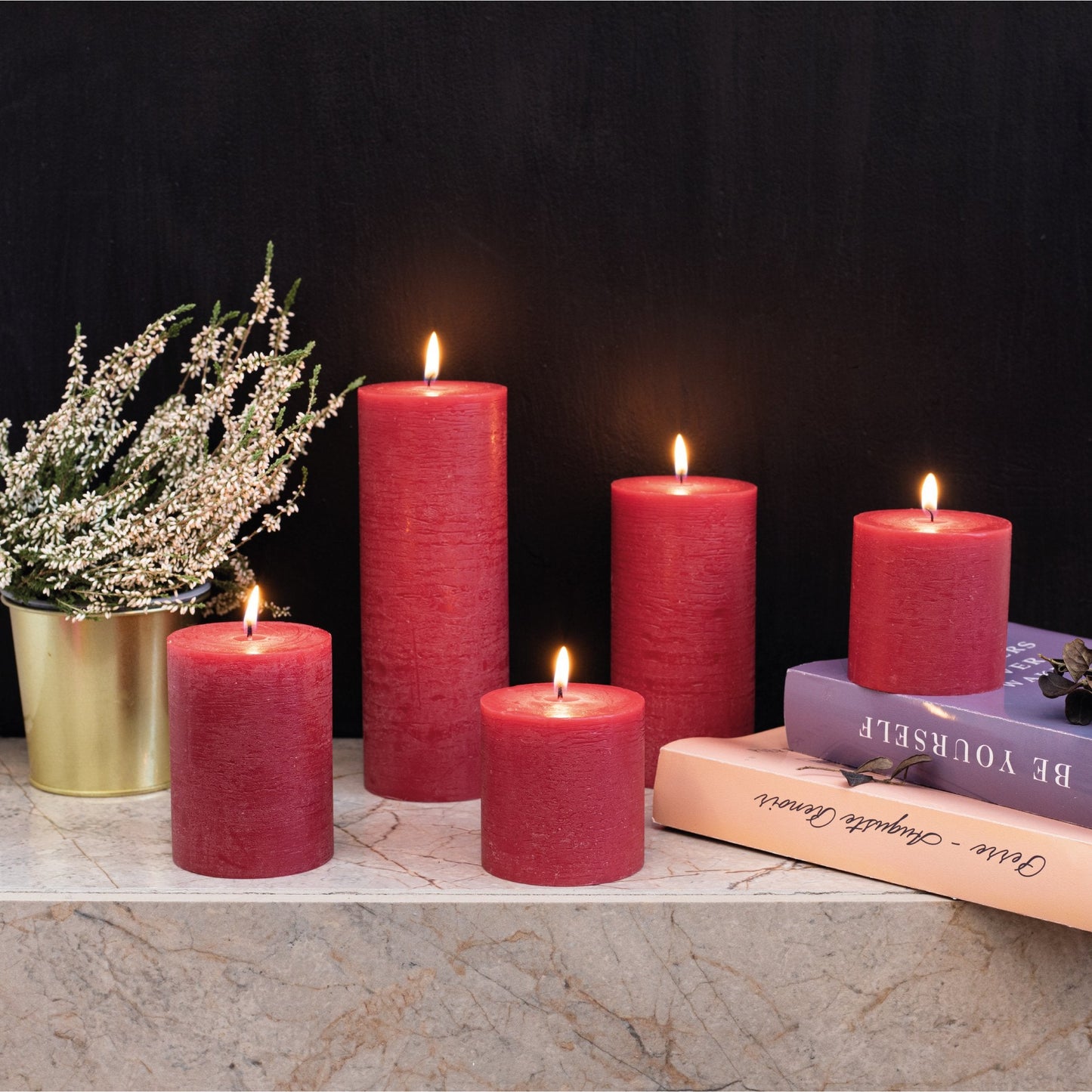 CANDWAX Bordeaux Pillar Mix - 3 cale, 4 cale i 8 cali