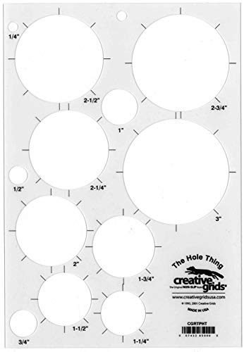 Szablon linijki do pikowania Creative Grids The Hole Thing� do kol (CIENKI, ELASTYCZNY plastik) CGRTPHT