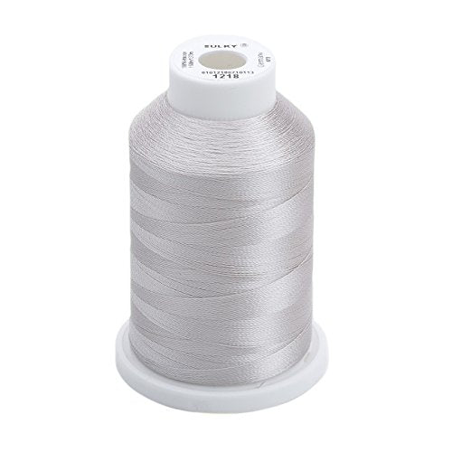 Sulky Of America 268d 40wt 2-Ply Rayon Thread, 1500 yd, srebrnoszary