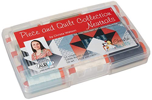 Zestaw nici Christa Quilts Piece and Quilt Neutrals Aurifil 12 duzych szpul o wadze 50 CW50PQN12