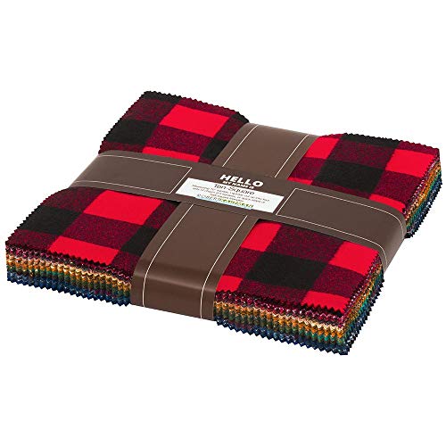 Mammoth Flannel Rainbow Ten Square 42 10-calowe kwadraty Layer Cake Robert Kaufman Fabrics TEN-814-42