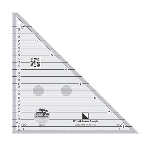 Linijka do pikowania Creative Grids 45 stopni, polkwadrat, trojkat, 8-1/2 cala