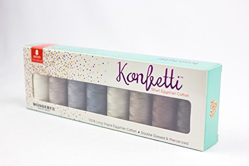 WonderFil, Nici specjalistyczne, Konfetti, 3-warstwowe nici z bawelny egipskiej o dlugich wloknach, podwojnie gazowane, Sand & Sea Glass - Zestaw 8 sztuk