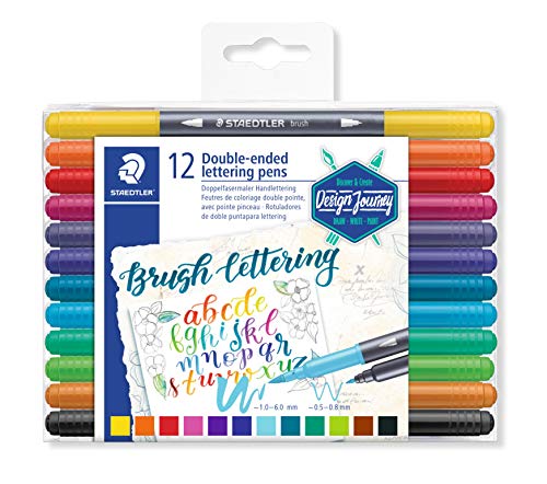 Dlugopis z koncowka fibrowa duo brush letter 12 szt.