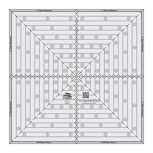 Linijka do patchworku Creative Grids USA Creative Grids 14-1/2in Square It Up lub Fussy Cut Square Quilt Ruler