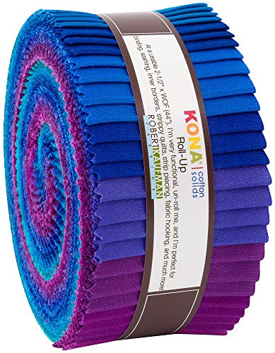 Robert Kaufman Kona Cotton Solids Peacock Roll Up 2,5" wstepnie przyciete paski bawelniane do pikowania Jelly Roll Asortyment RU-770-40