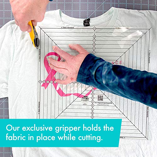 Linijka do patchworku Creative Grids USA Creative Grids 14-1/2in Square It Up lub Fussy Cut Square Quilt Ruler