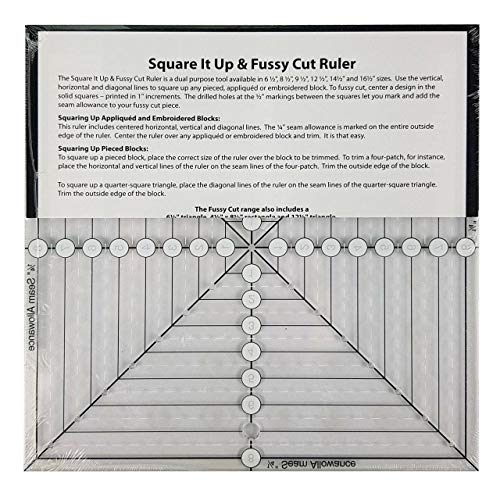 Linijka do patchworku Creative Grids 8-1/2 cala Square It Up lub Fussy Cut Square Quilt