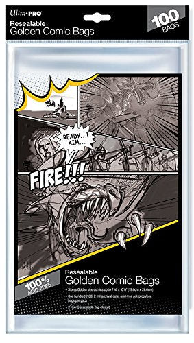 Ultra Pro Comic Bags Golden Age Size Z mozliwoscia ponownego zamkniecia 100 sztuk