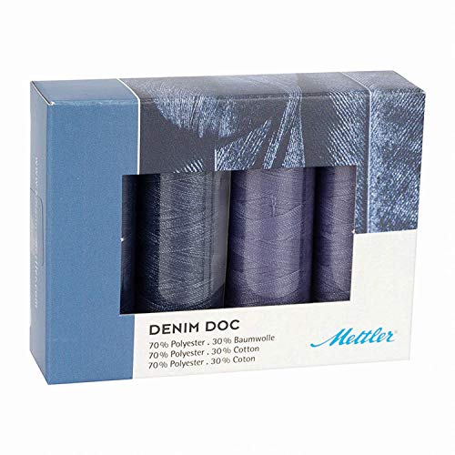 Zestaw nici Mettler Doc No.75, niebieski denim