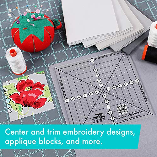 Linijka do patchworku Creative Grids Square It Up lub Fussy Cut Square Quilt Ruler o wymiarach 6-1/2 cala