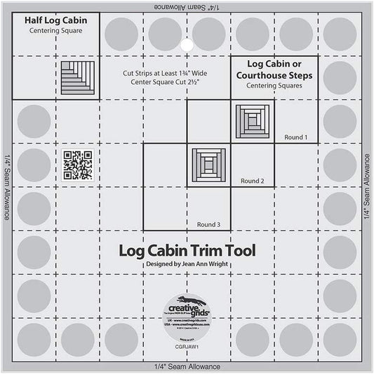 Narzedzie do przycinania Creative Grids Log Cabin do blokow wykonczeniowych 8 cali Linijka do koldry - CGRJAW1 - UZYWANA