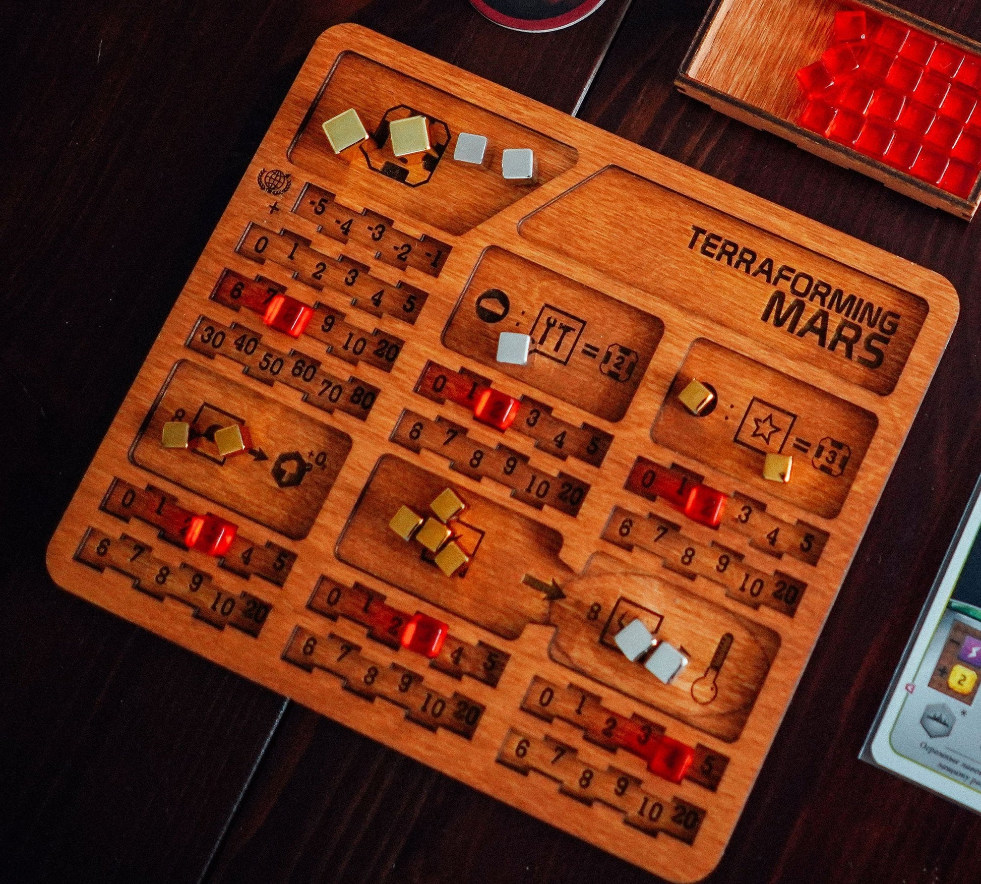 Smonex playmats are suitable for all Terraforming Mars expansions.