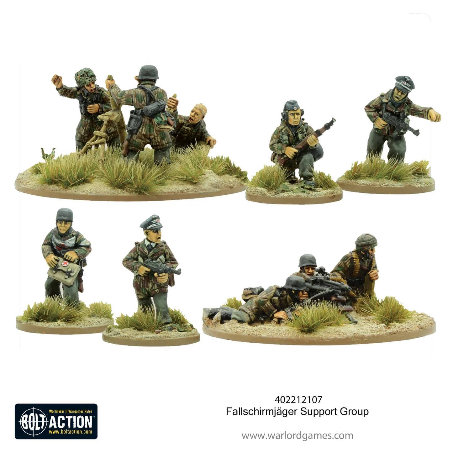 Grupa wsparcia Fallschirmjäger (siedziba glowna, mozdzierz i MMG)